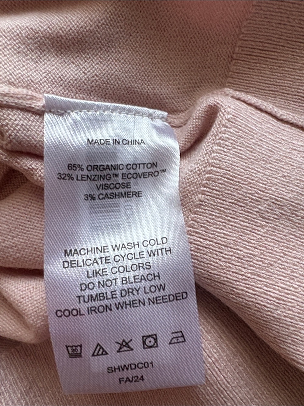 Quince Lightweight Cotton Cashmere Crew Sweater Sugar Stone (Pale Pink) Sm EUC - Picture 5 of 10